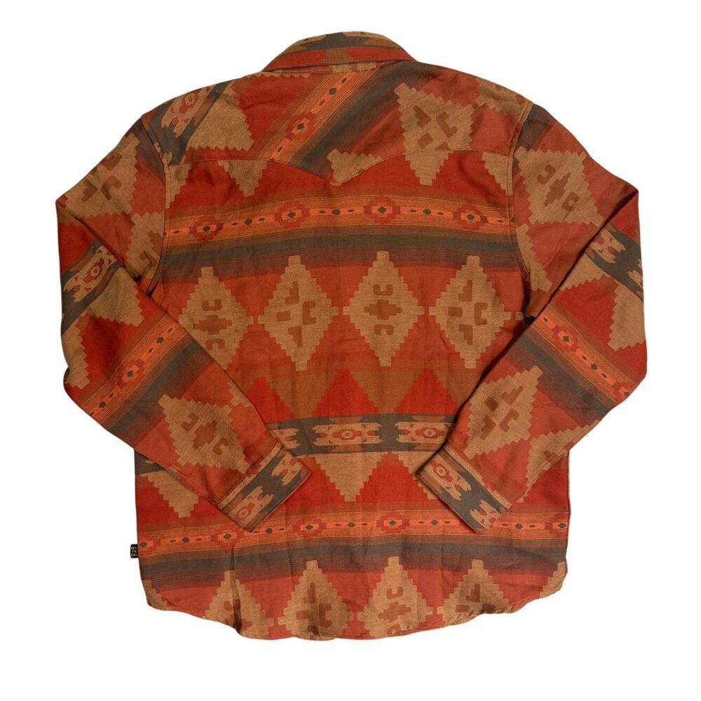 Howler Bros Pearl Snap Shirt Mens Large Orange Southwestern Western Ranch Work - Picture 2 of 9